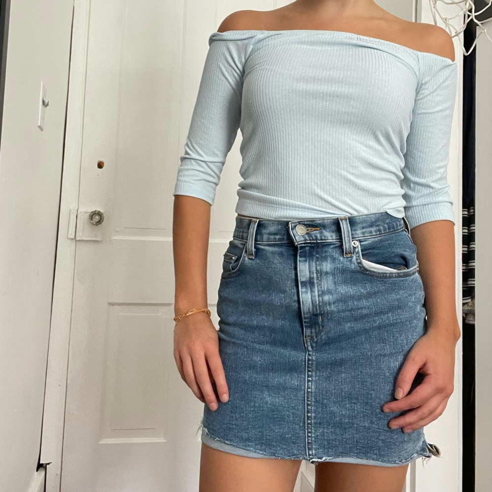 Pacsun blue off the shoulder top XS